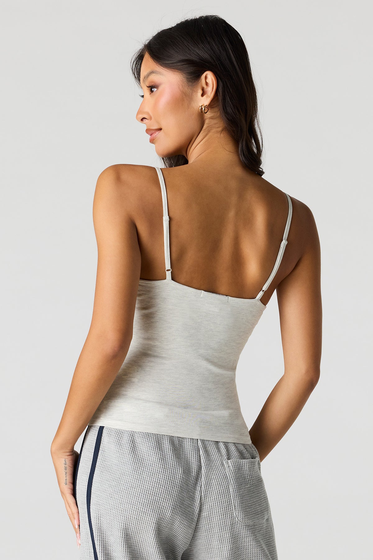Alt View 2. Braless Solid Cami - Heather Grey