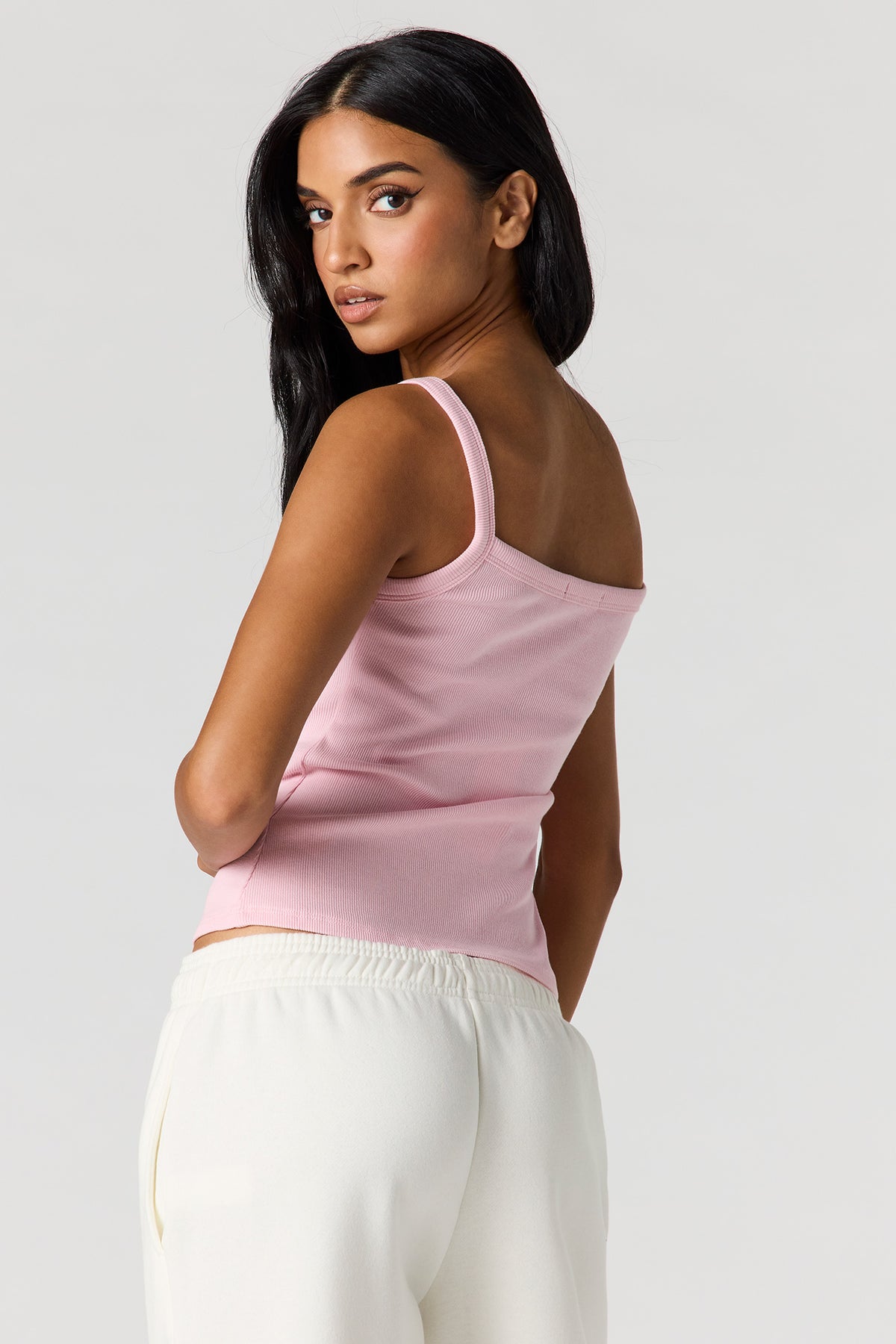 Alt View 2. Ribbed Scoop Neck Tank - Dusty Rose