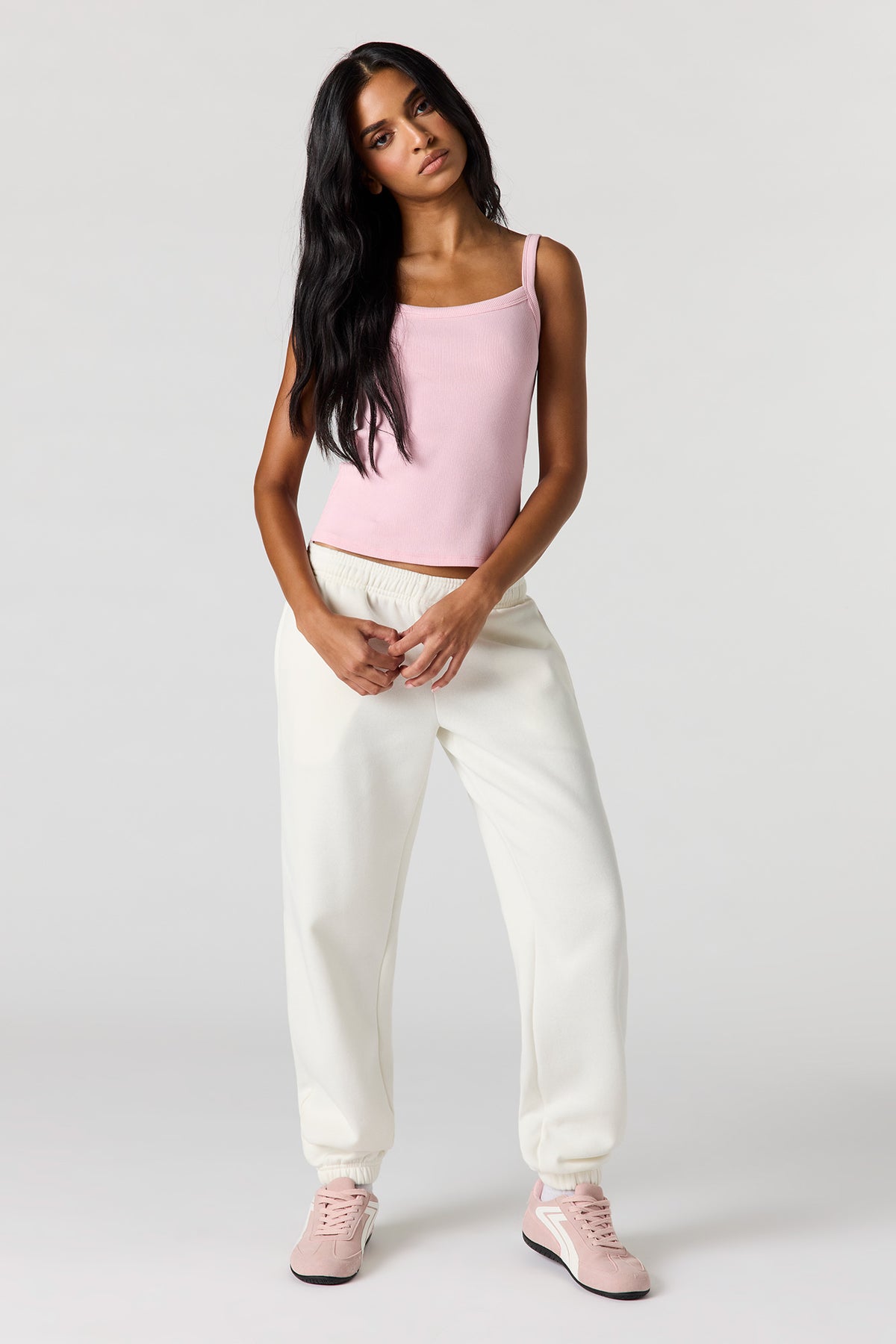 Alt View 3. Ribbed Scoop Neck Tank - Dusty Rose