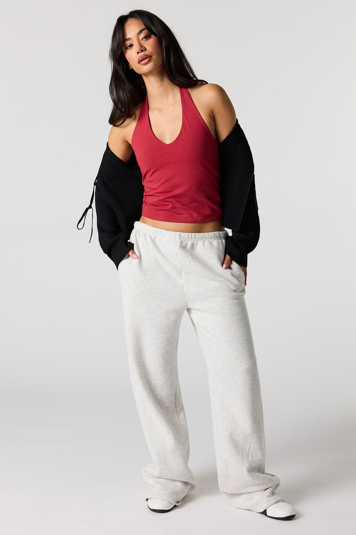 Alt View 3. Classic Halter Top - Red