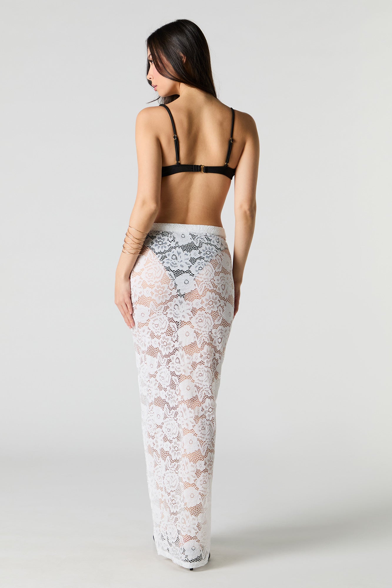 Floral Lace Slit Maxi Skirt Cover Up – Urban Planet
