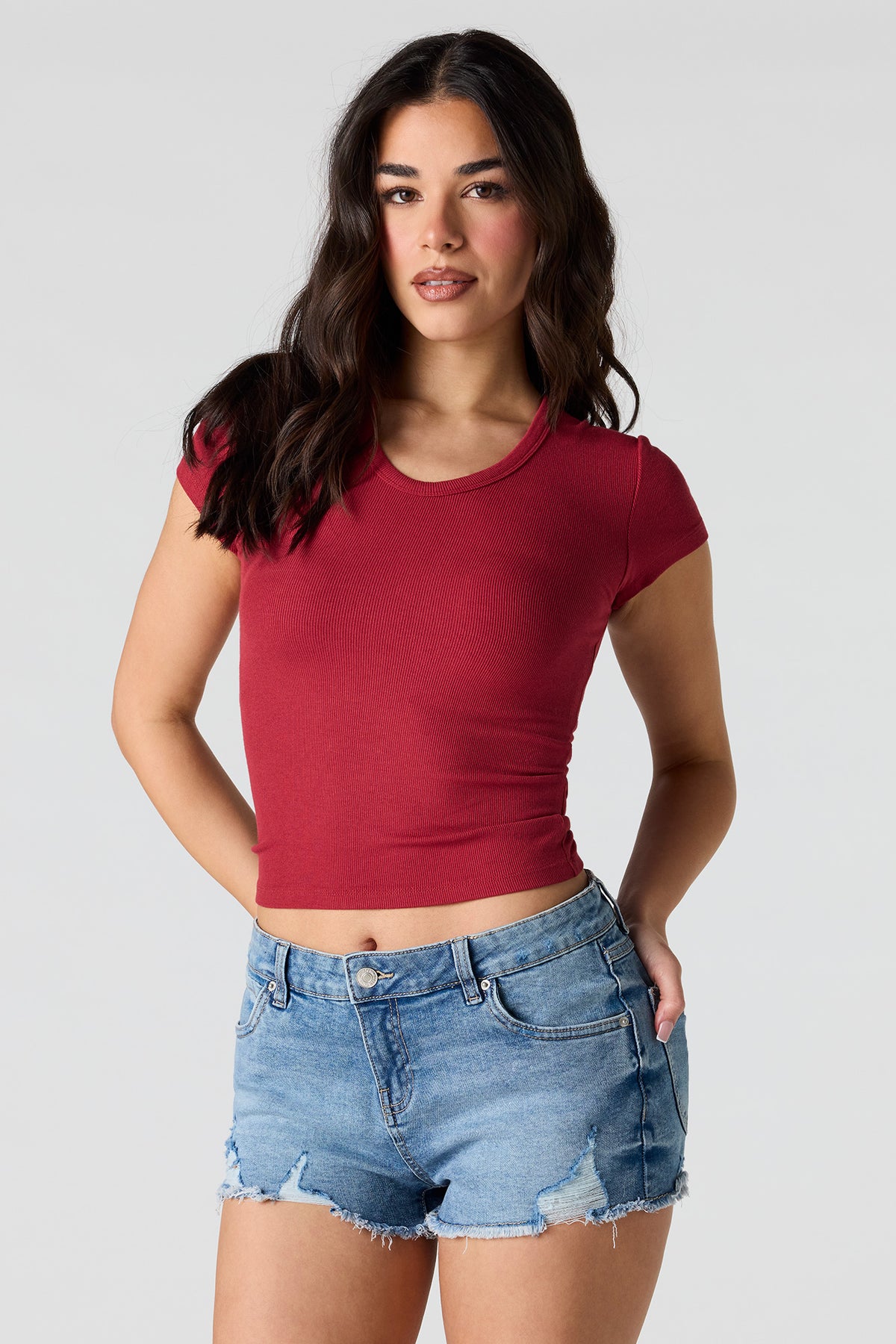 Ribbed T-Shirt - Red