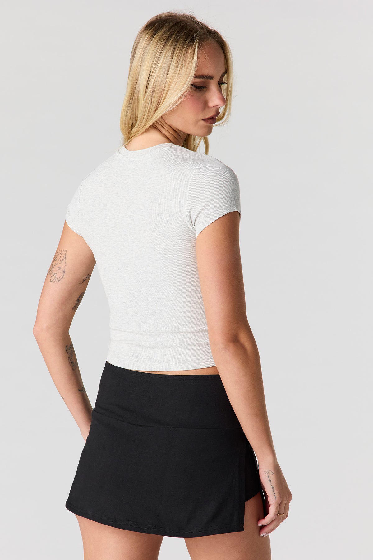 Alt View 2. Ribbed Baby T-Shirt - Heather Grey