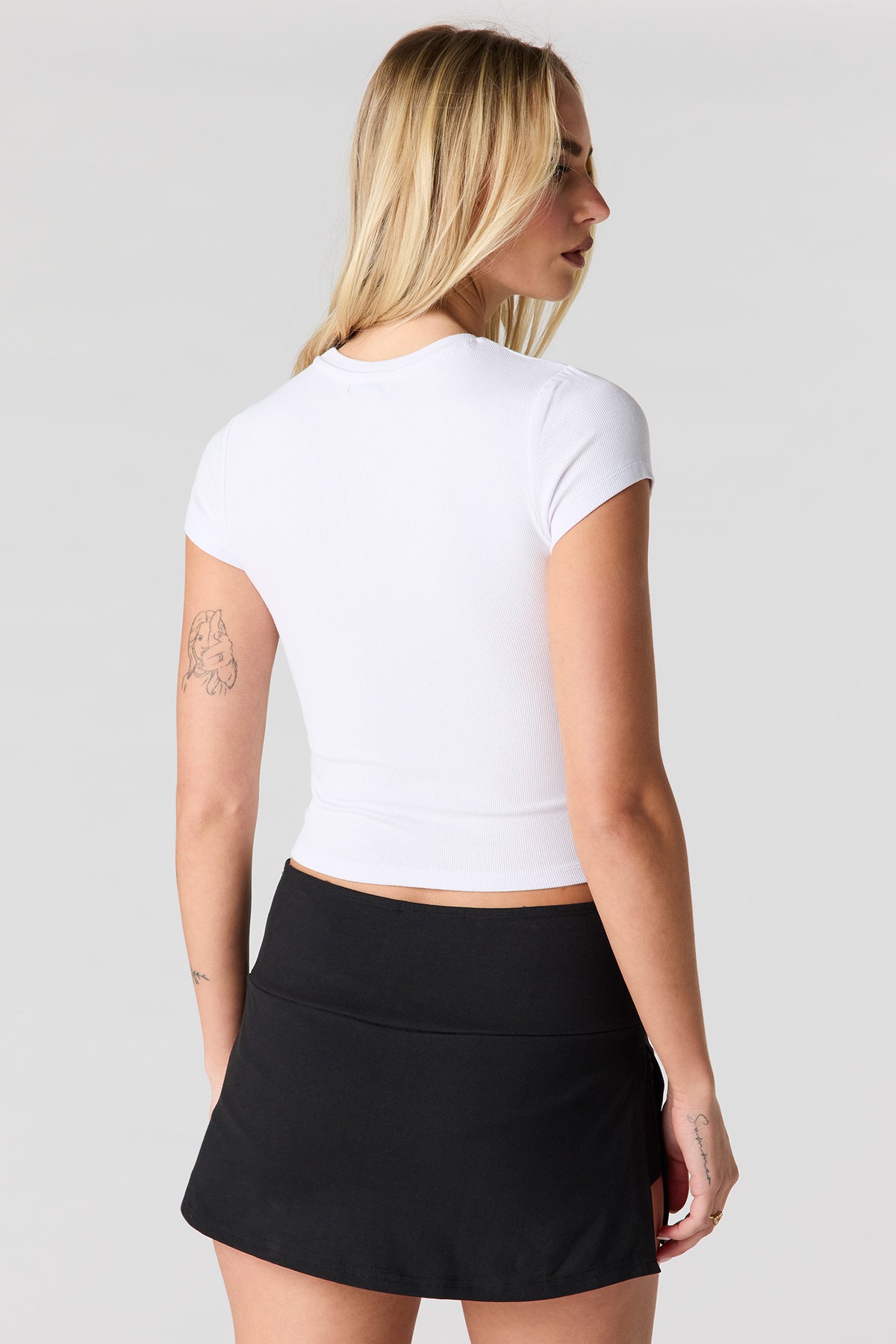 Alt View 2. Ribbed Baby T-Shirt - White