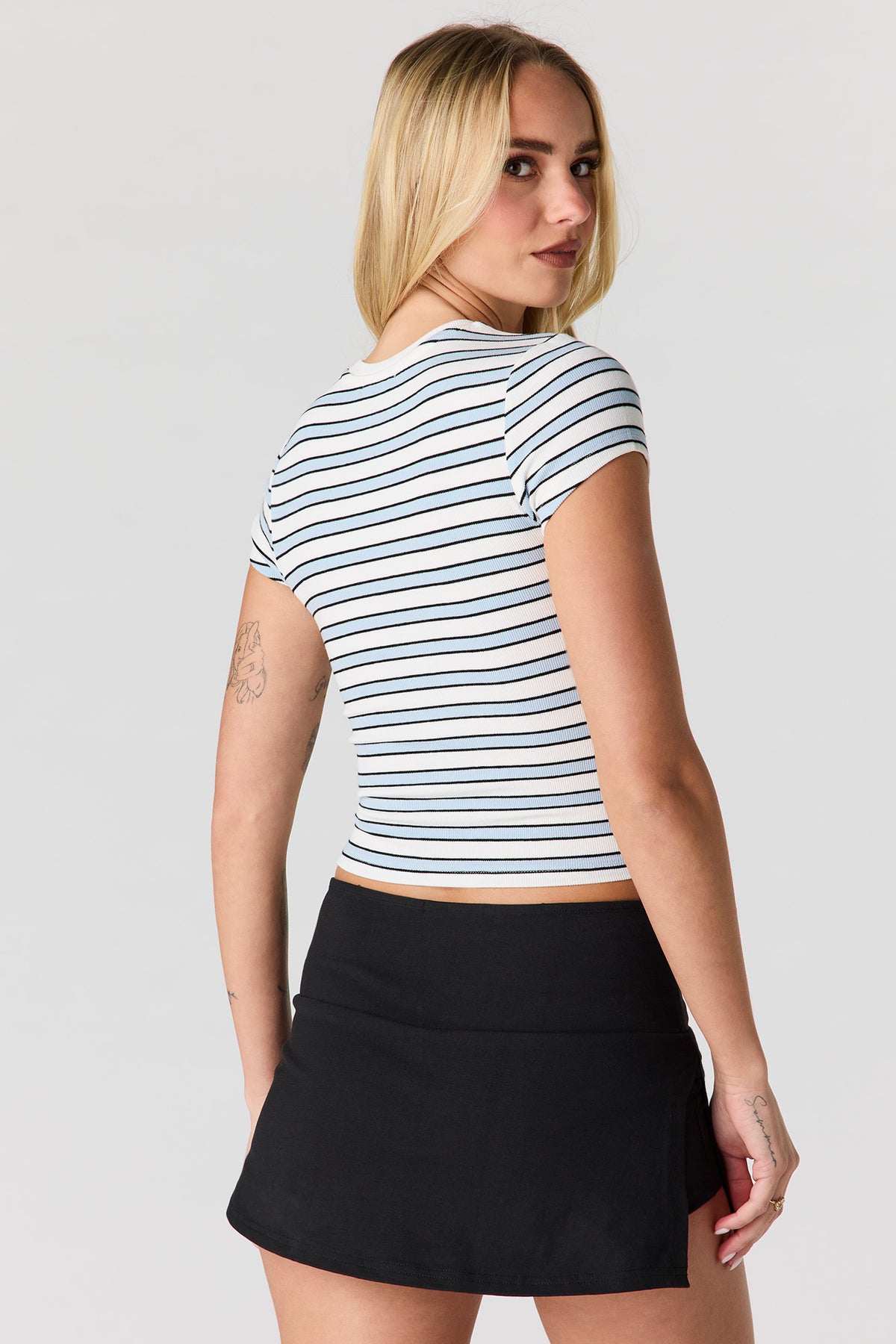 Alt View 2. Ribbed Baby T-Shirt - Blue