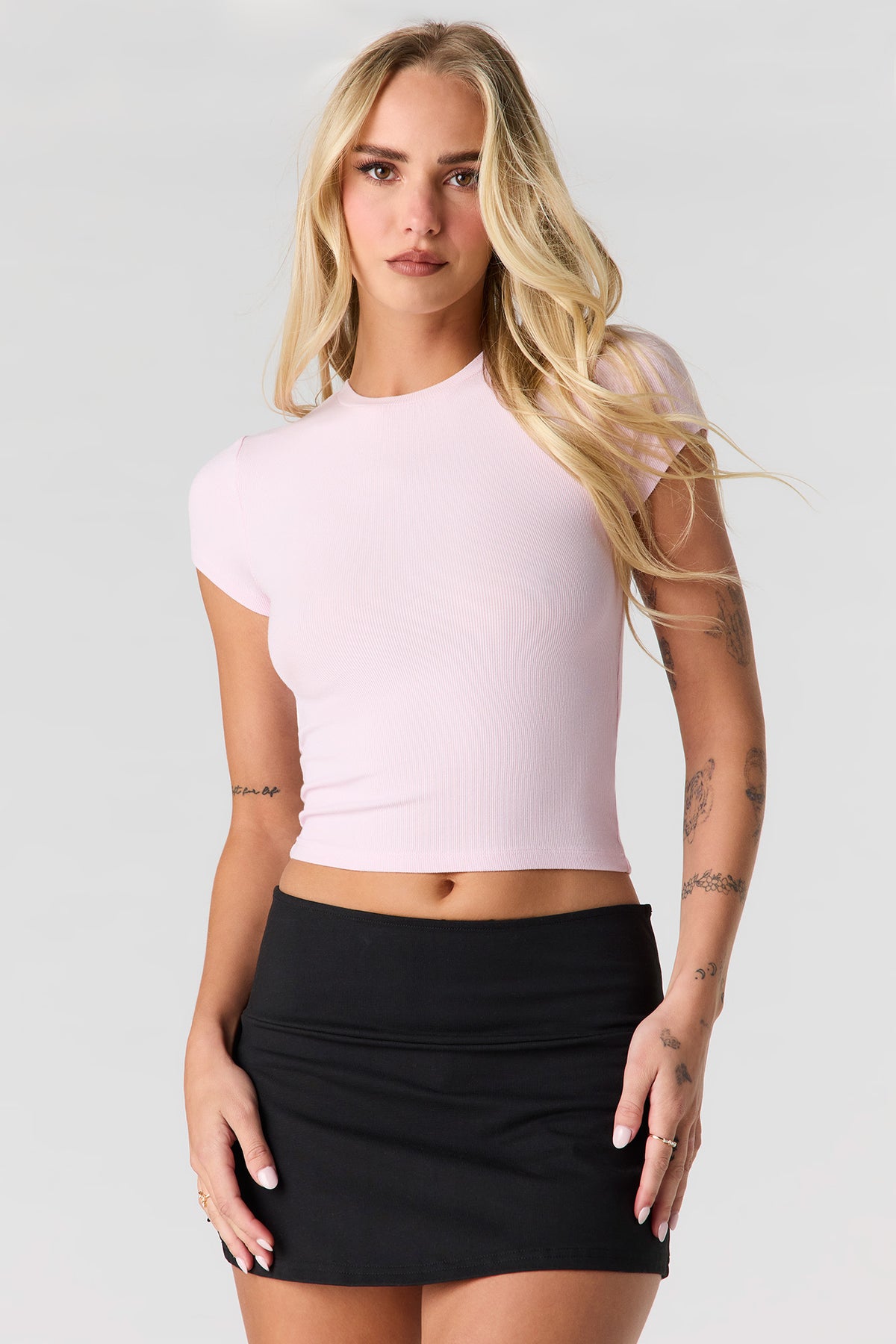 Ribbed Baby T-Shirt - Pink