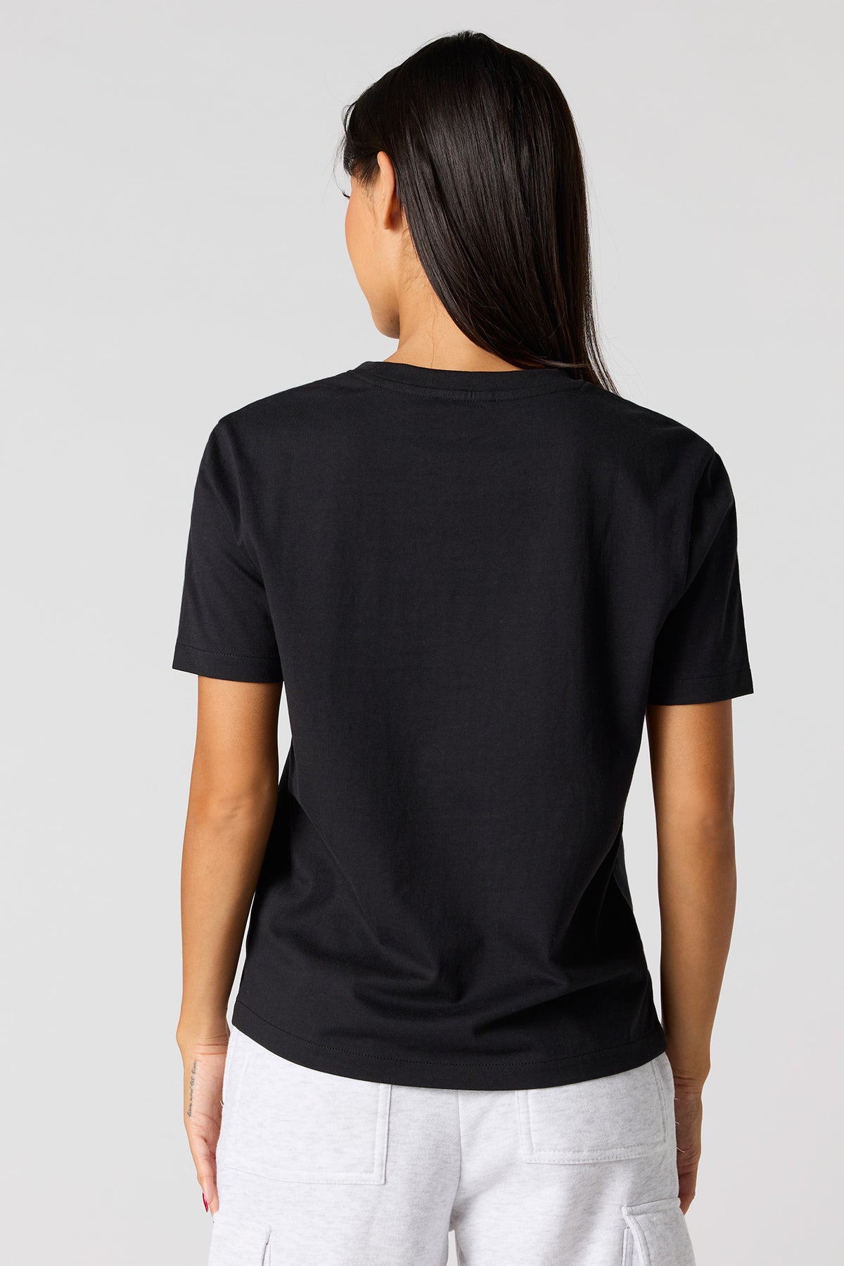Alt View 2. Relaxed Crewneck T-Shirt - Black