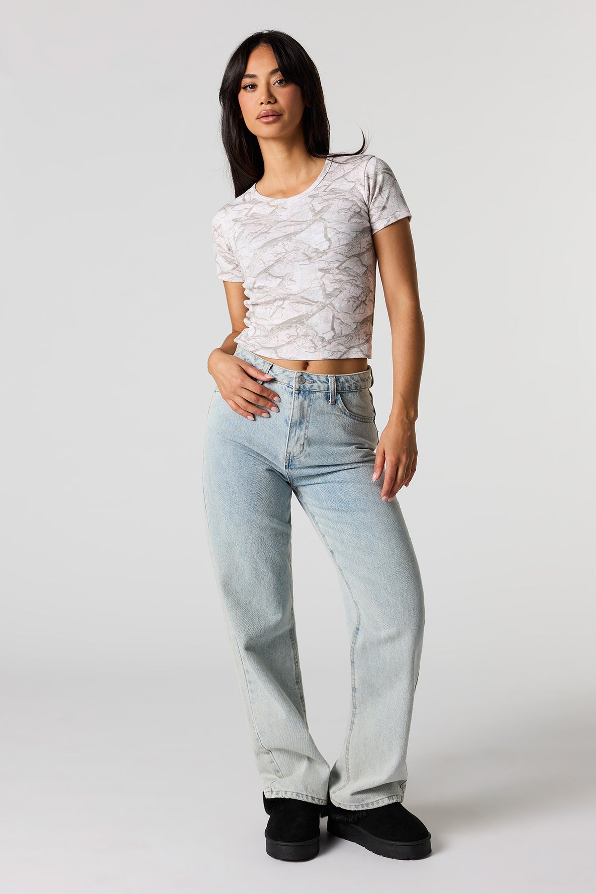 Vue alternative 3. T-shirt ultracourt côtelé