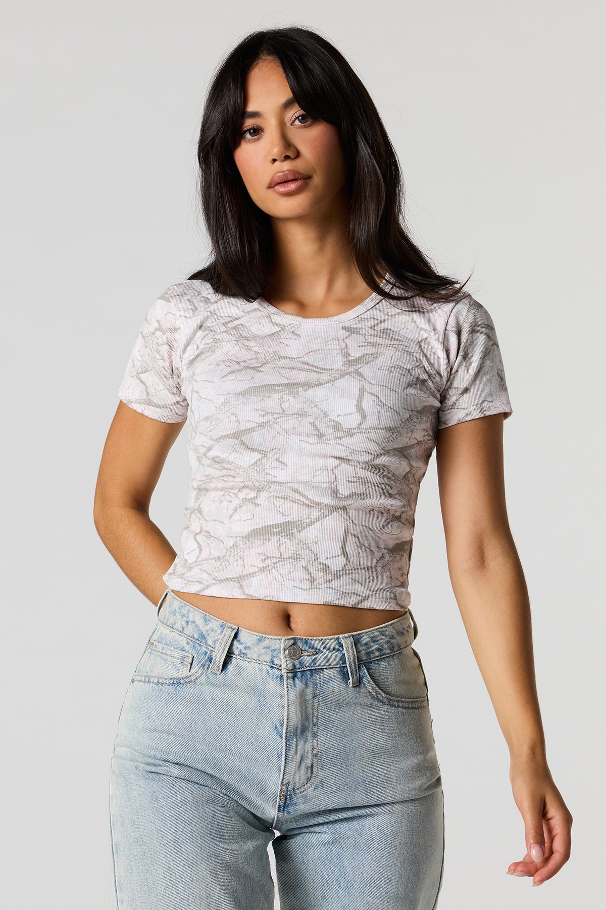 T-shirt ultracourt côtelé