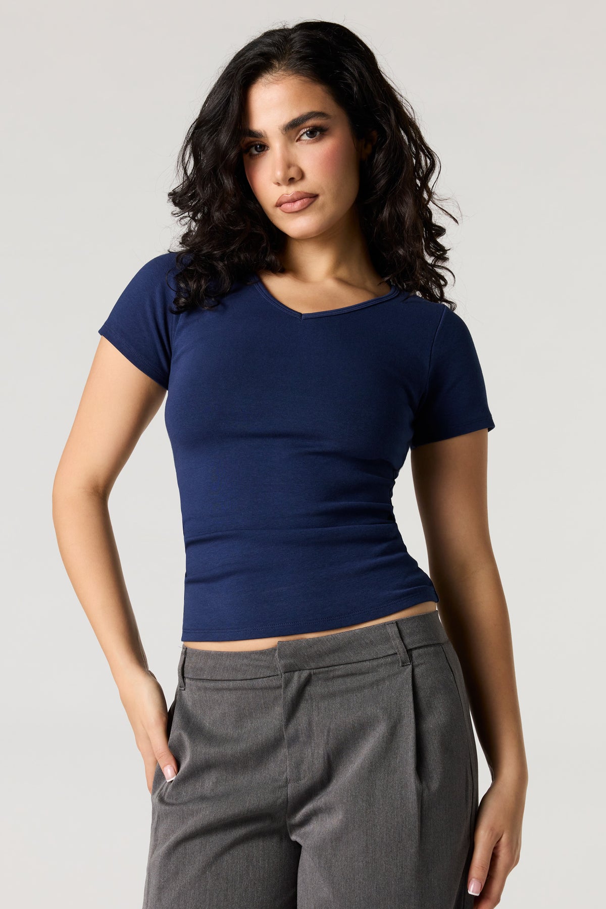V-Neck T-Shirt - Navy