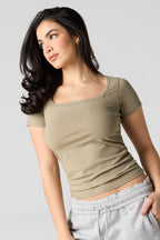 T-shirt à encolure carrée
