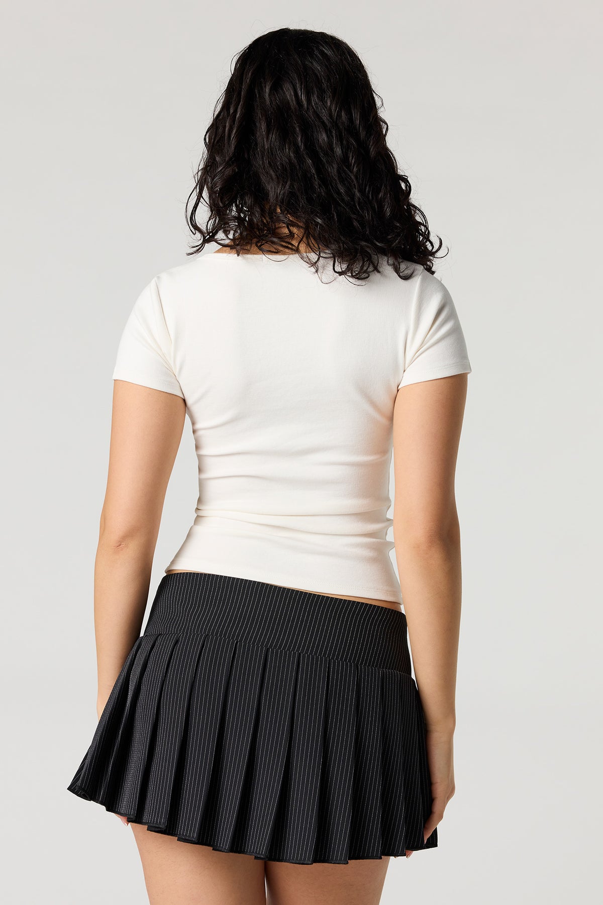 Alt View 2. Square Neck Short Sleeve Top - Ivory