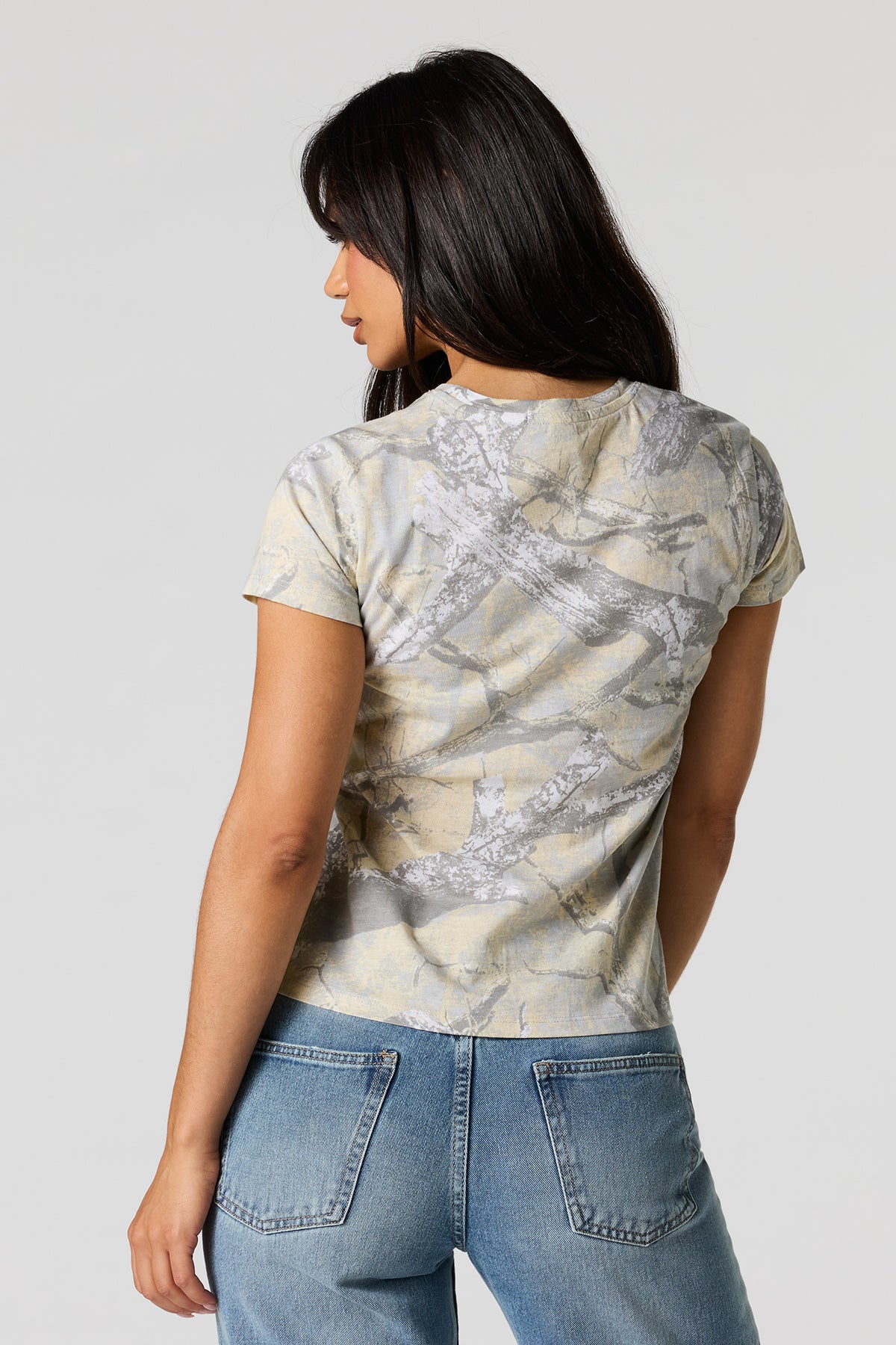 Alt View 2. Crew Neck T-Shirt - Camouflage