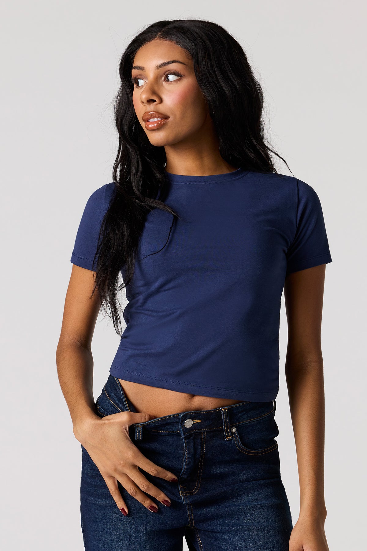 T-shirt ras du cou ultracourt