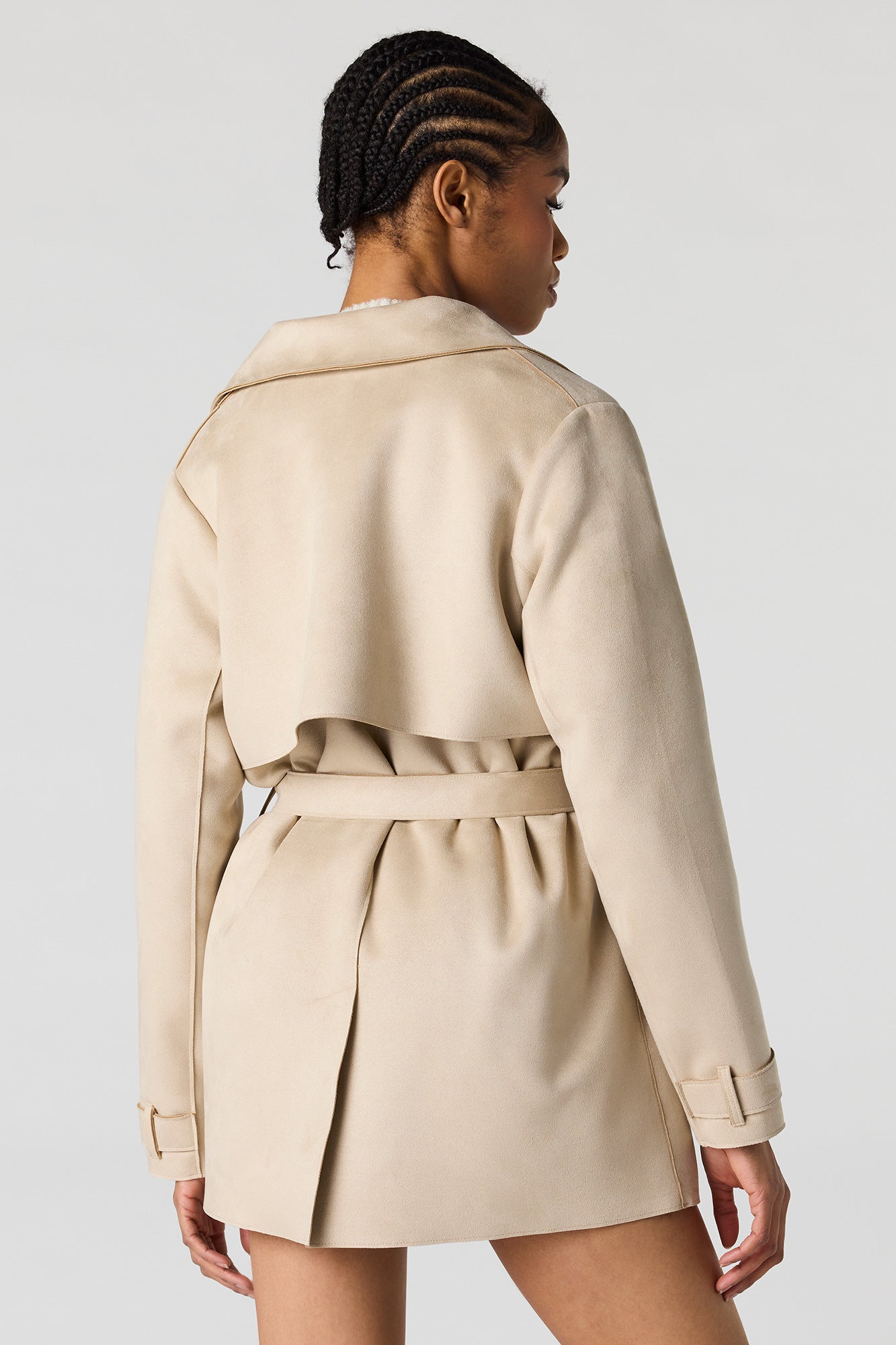 Faux Suede Midi Trench Coat – Urban Planet