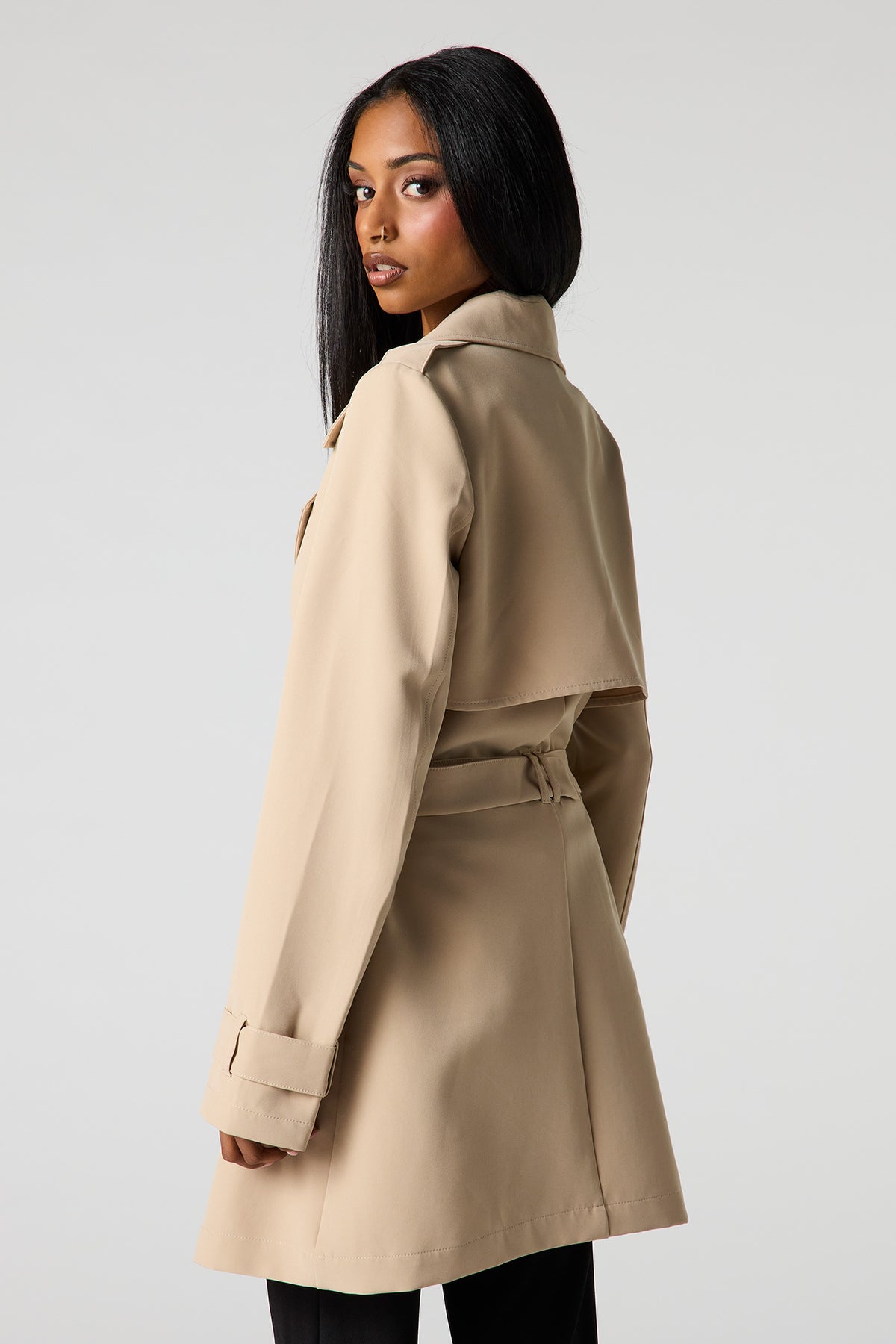 Alt View 2. Belted Trench Coat - Sand