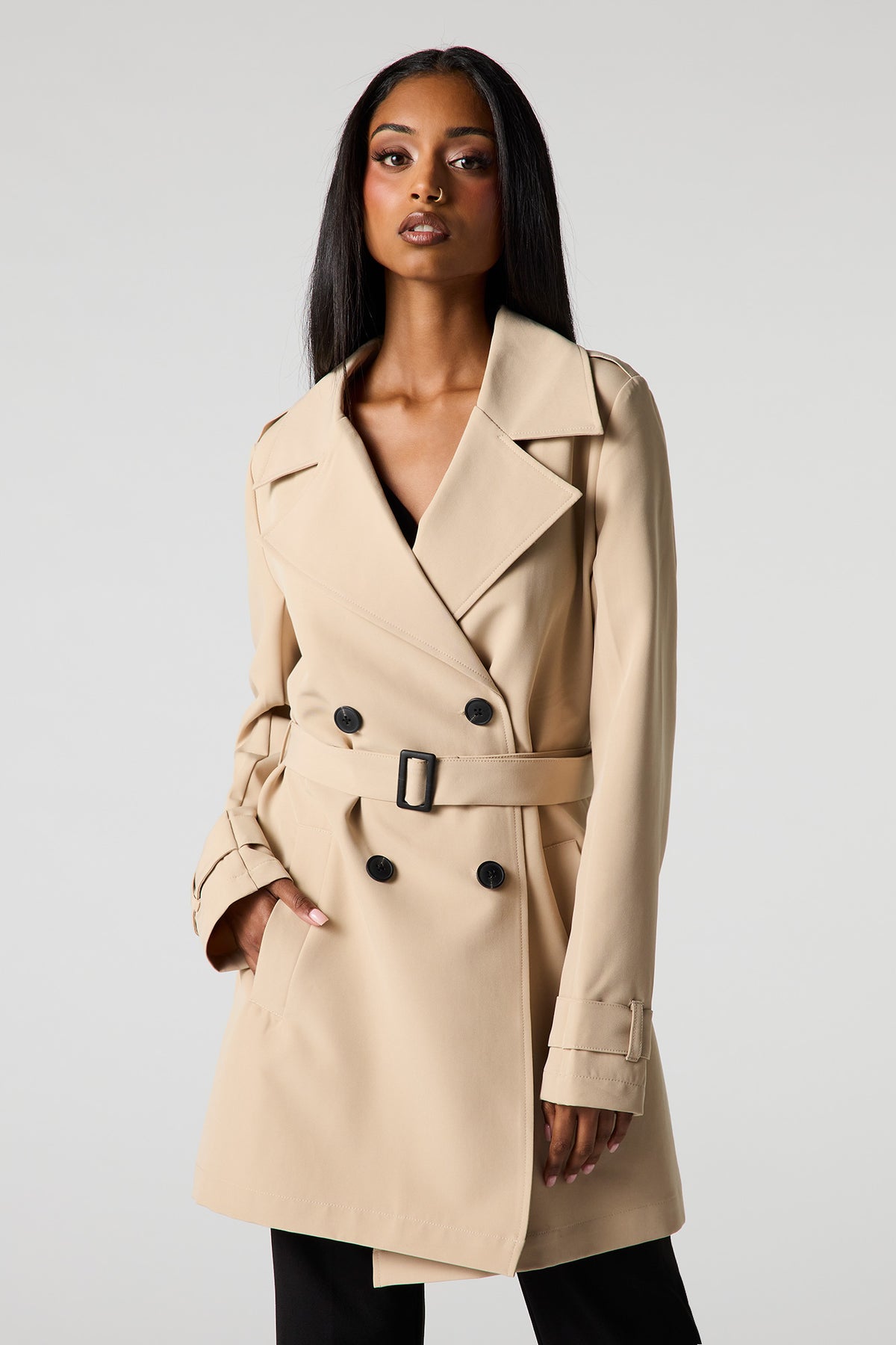 Belted Trench Coat - Sand