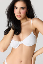 Crinkle Push Up Bra Swim Top
