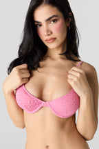 Crinkle Push Up Bra Swim Top