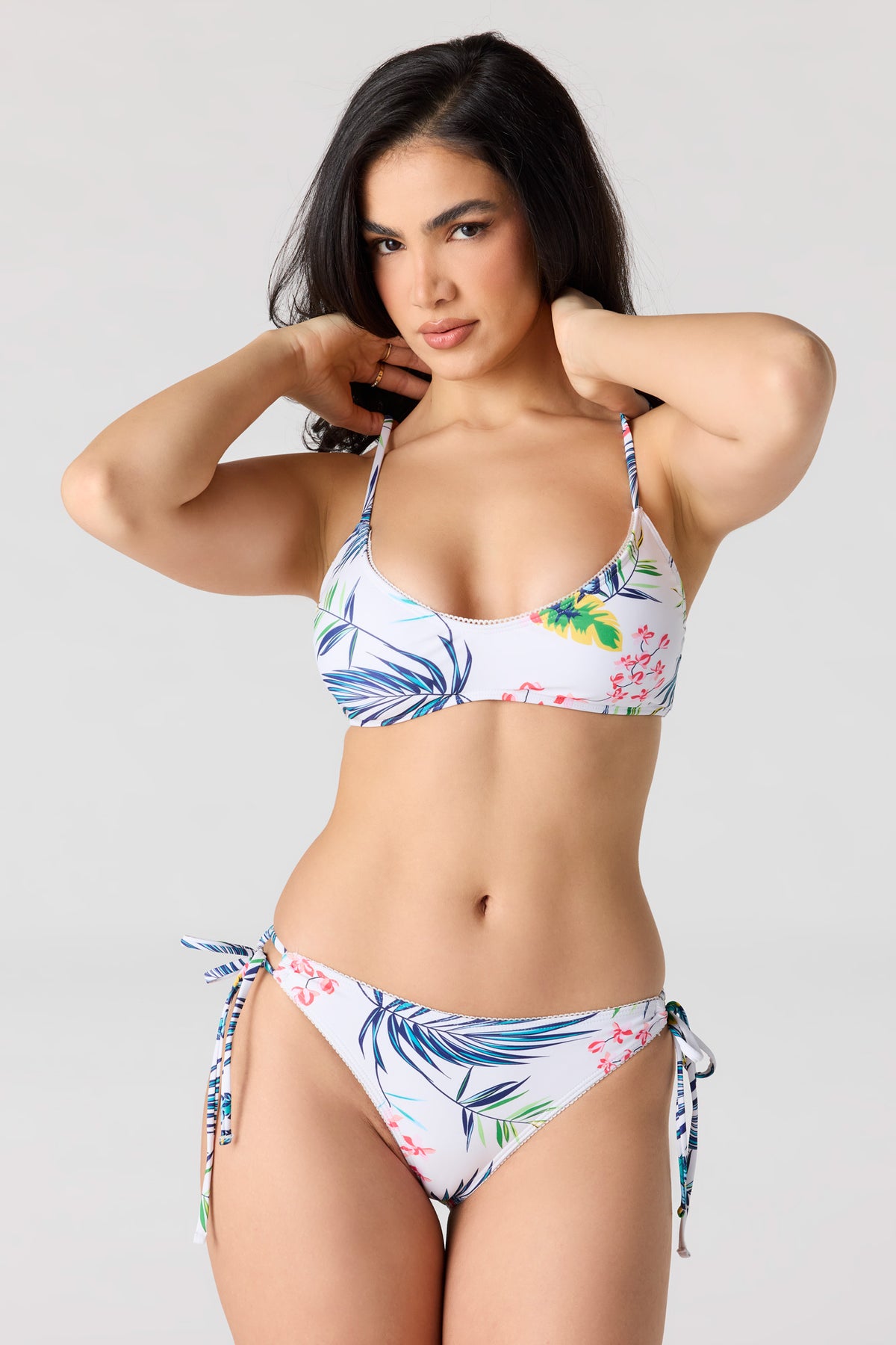 Alt View 4. Picot Trim Bikini Top - Blue