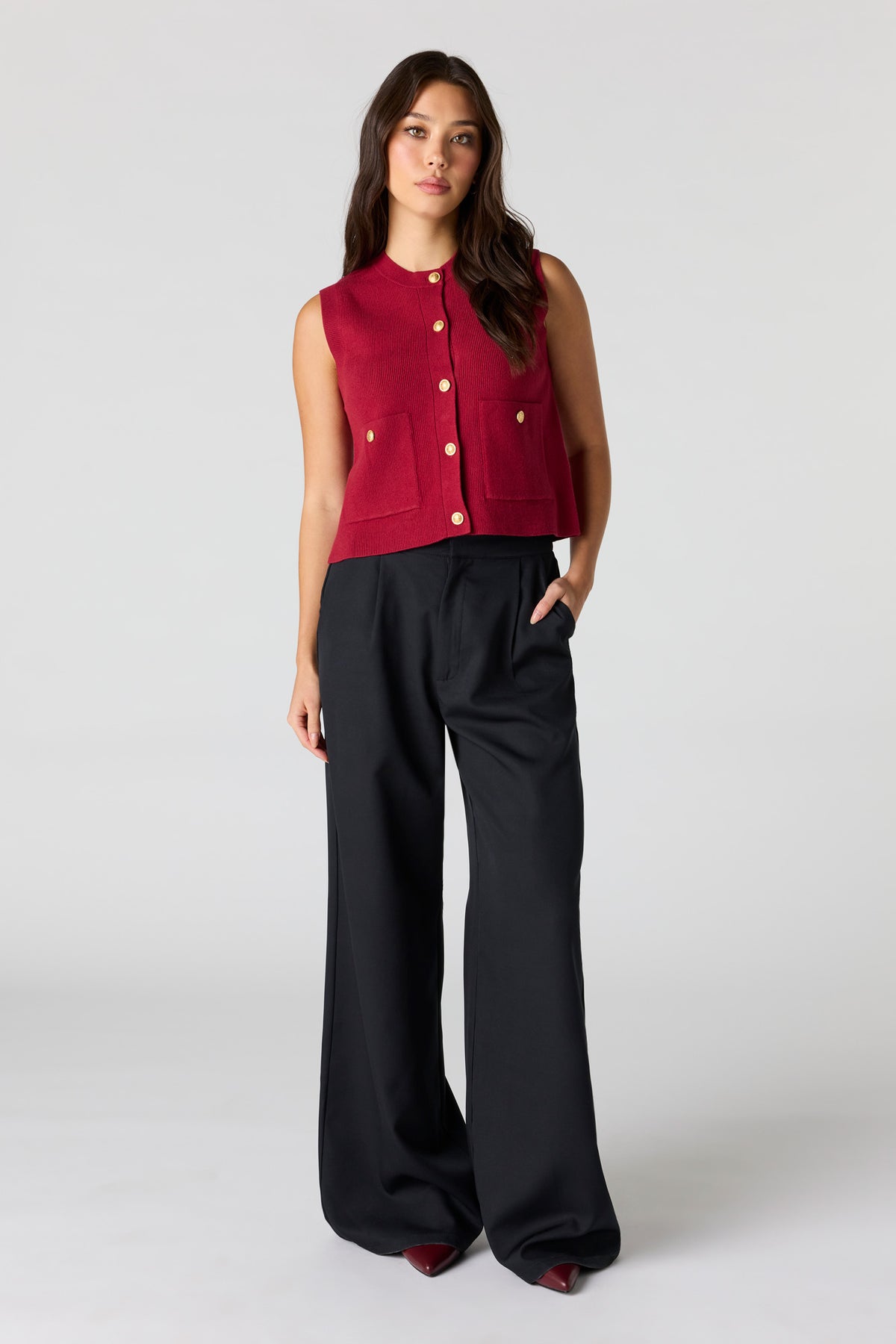 Vue alternative 3. Veste boutonnée en tricot côtelé