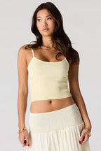 Camisole en tricot côtelé et encolure ronde