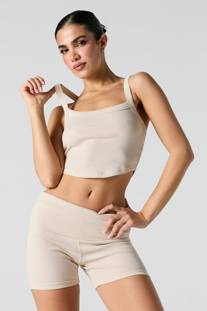 Active Ribbed Curved Hem Tank