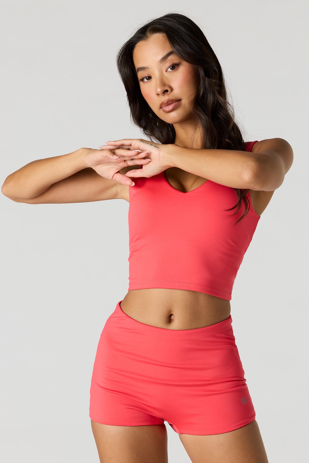 Alt View 4. Active Double Layered Short 1.5" - Red