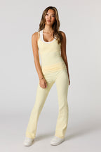 Pantalon Active à jambe évasée avec taille repliée