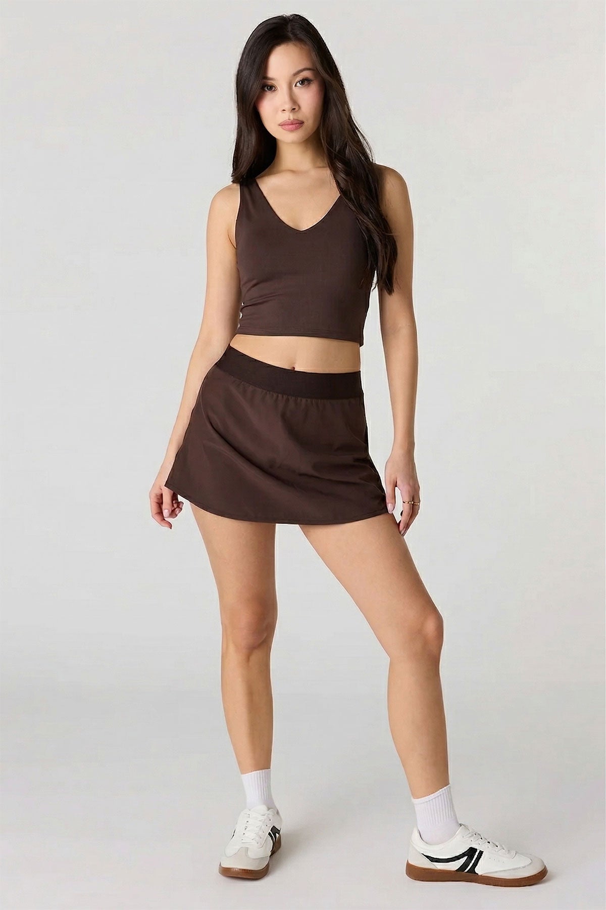 Alt View 4. Active Mini Tennis Skort - Brown
