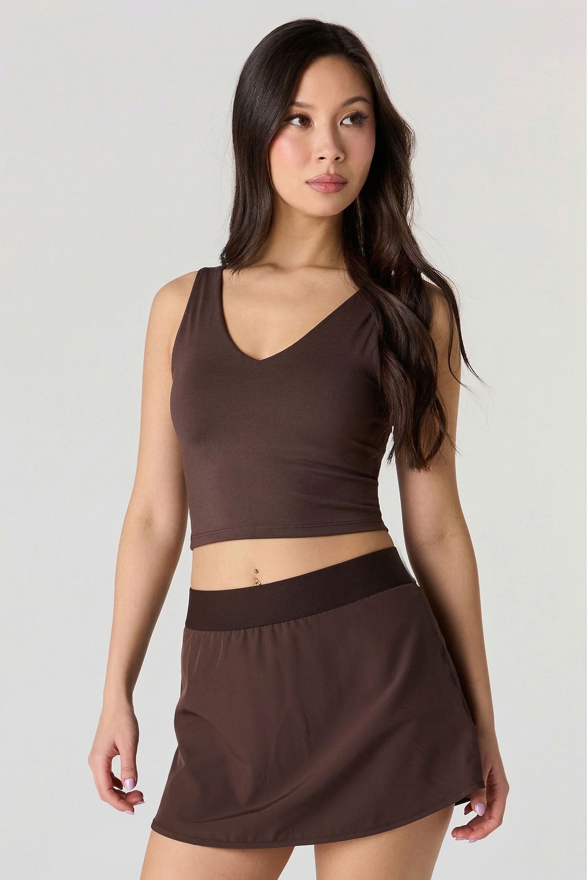 Active Mini Tennis Skort - Brown