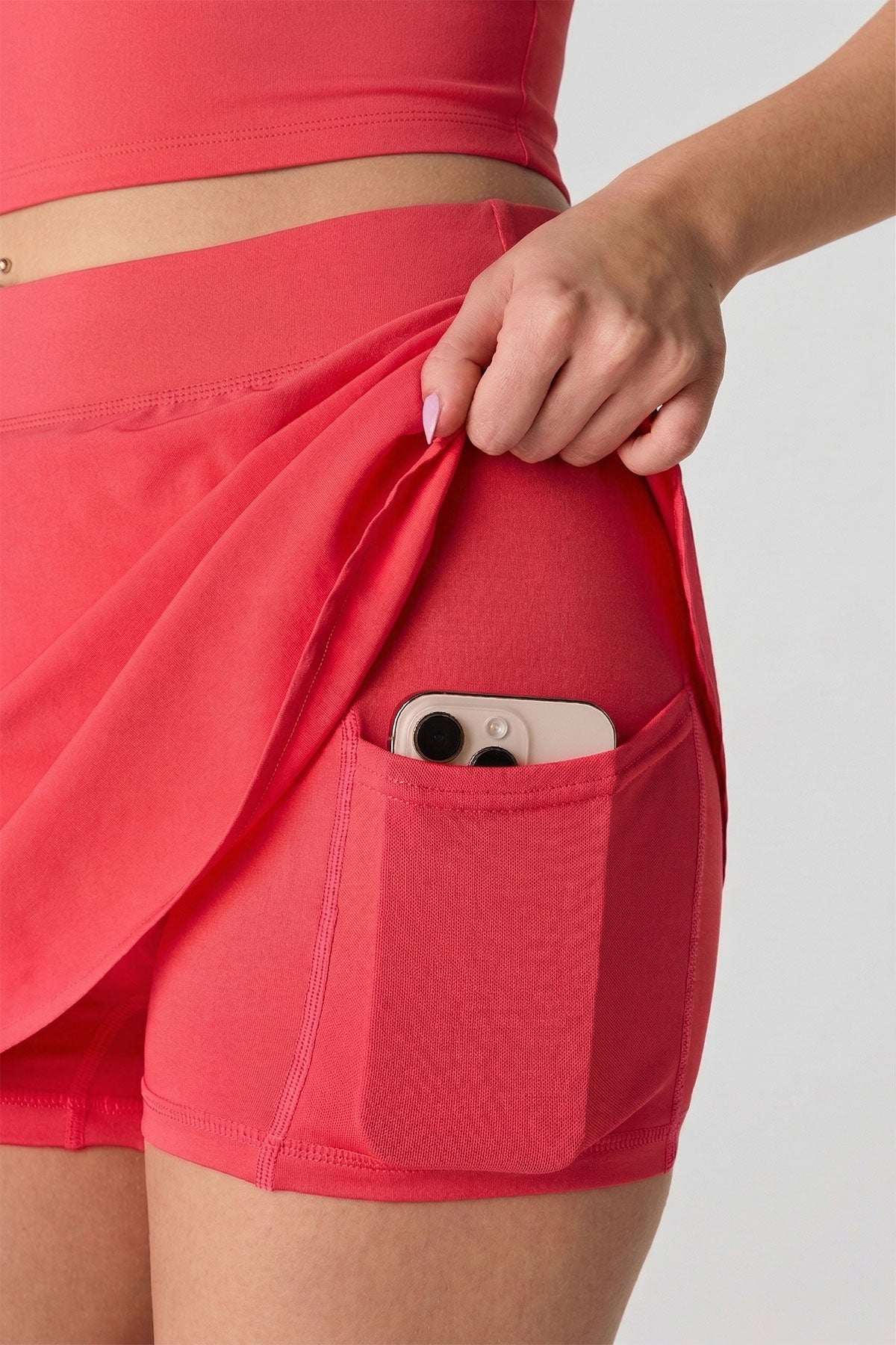 Alt View 2. Active Mini Tennis Skort - Red