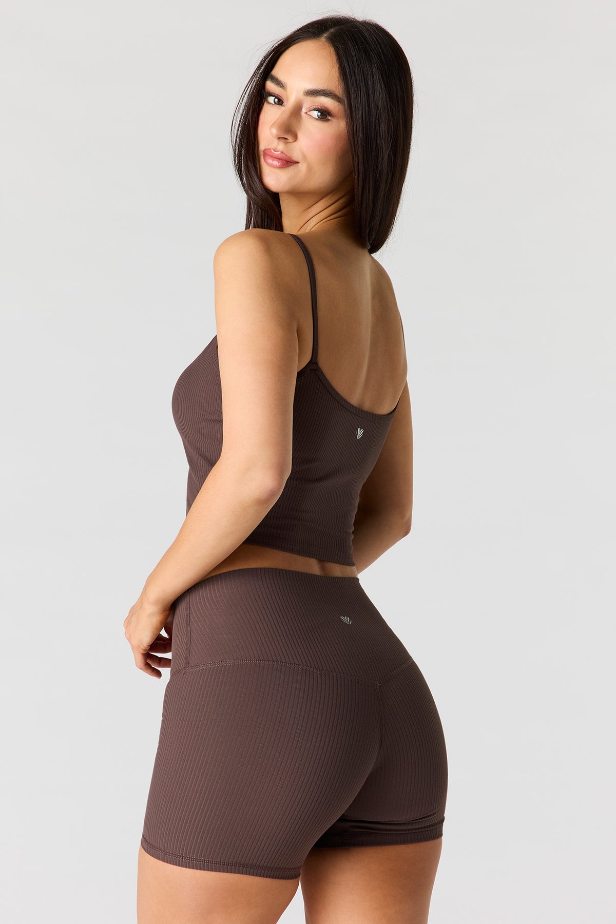 Alt View 2. Active Smooth High Rise Biker Short - Brown