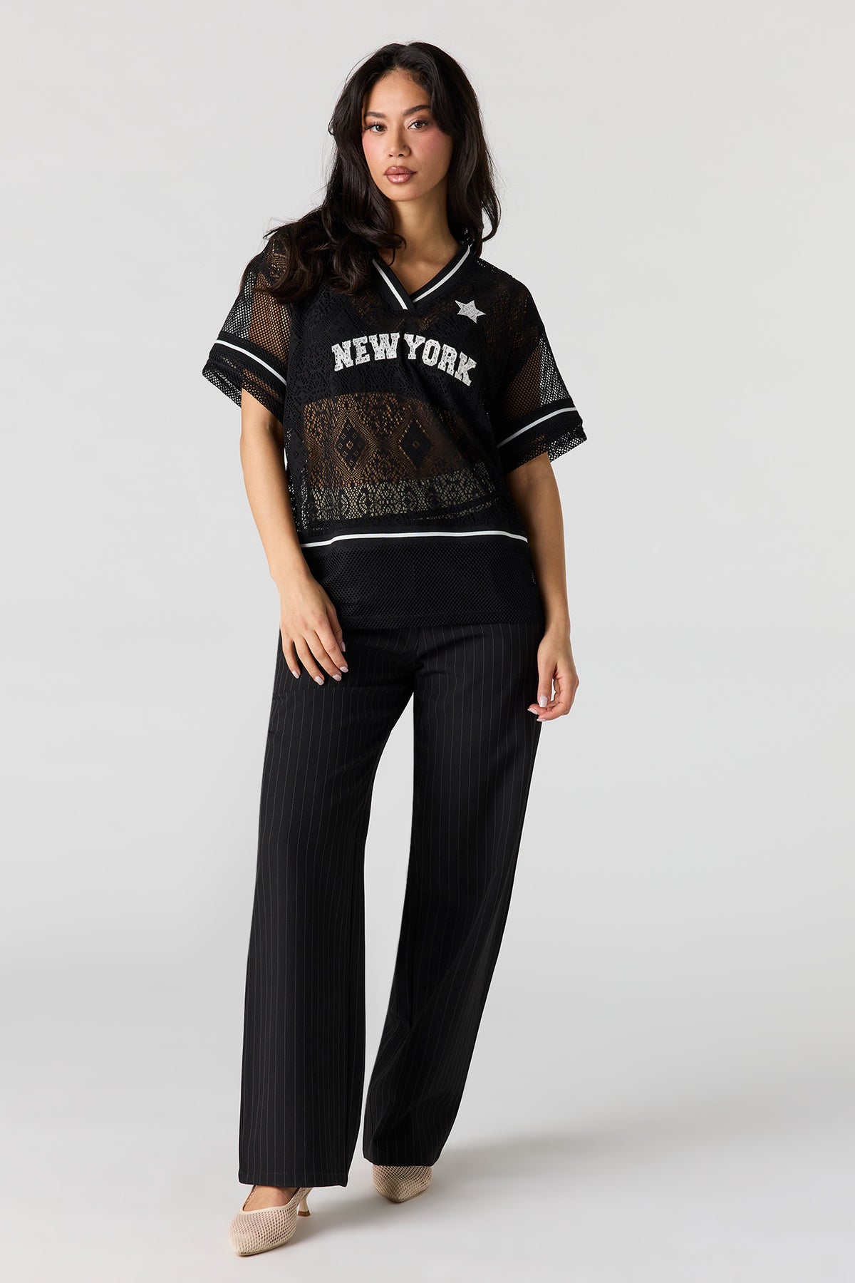 Alt View 3. Crochet Jersey - Black
