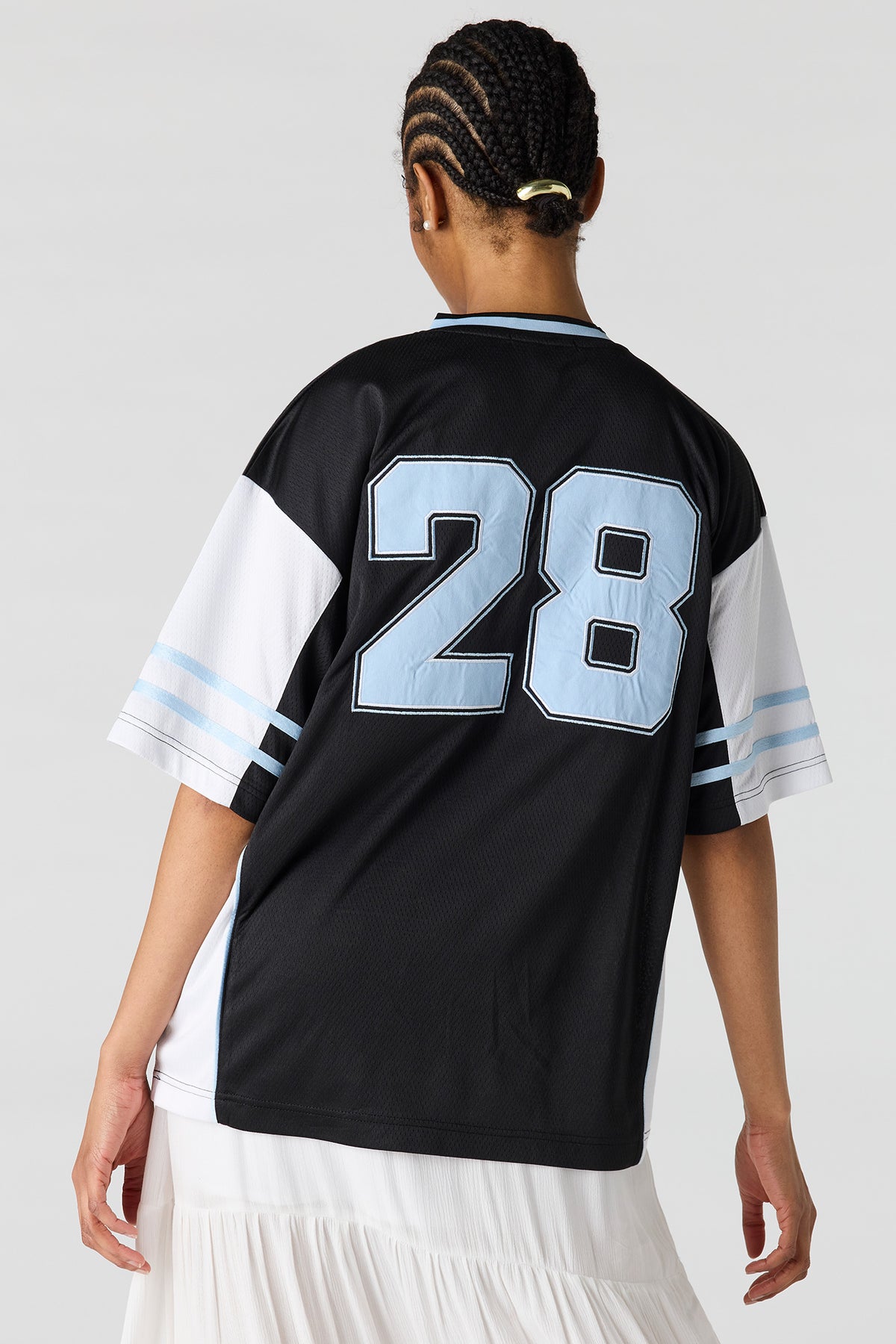 Alt View 2. Colourblock Graphic Jersey Top - Black