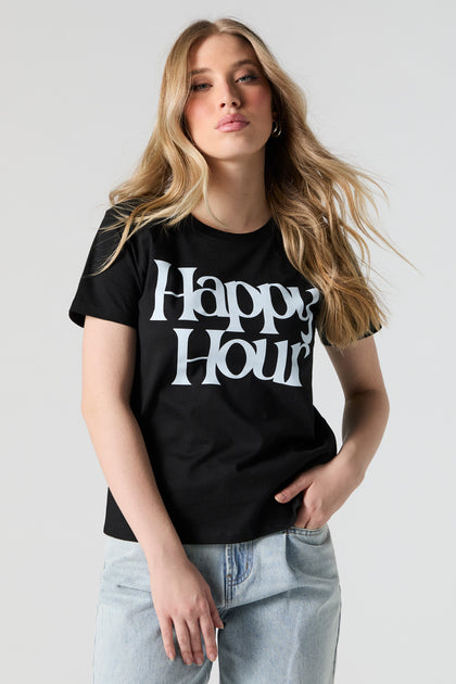 T-shirt à imprimé Happy Hour