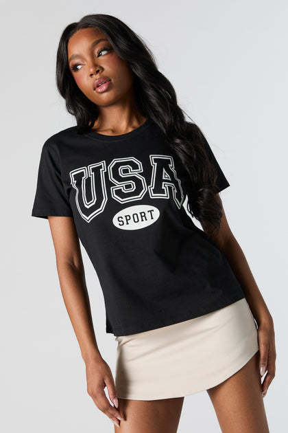 T-shirt surdimensionné à imprimé USA Sport