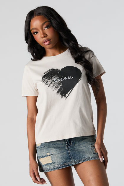 Bisou Graphic Oversized T-Shirt