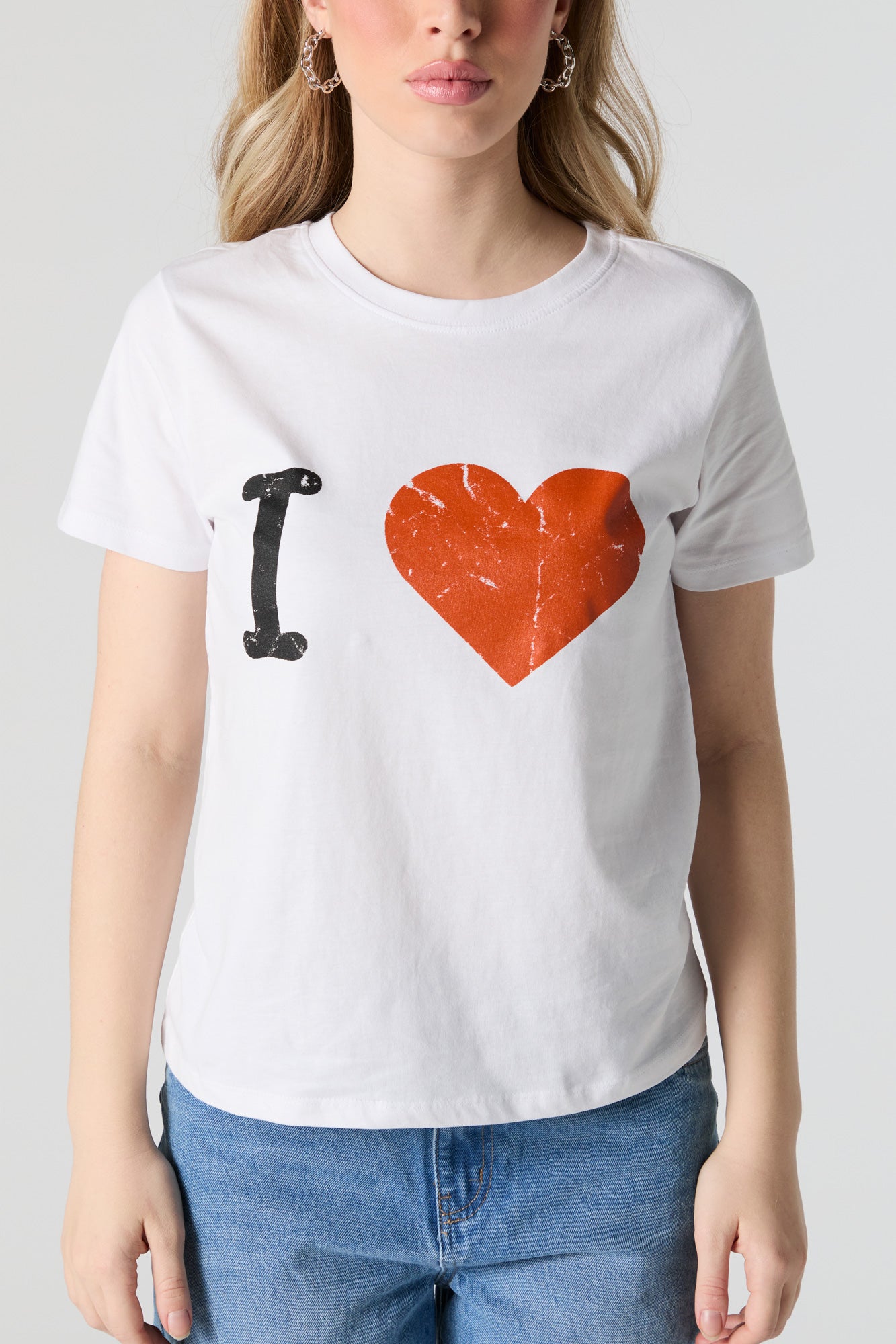 I Heart Graphic Distressed T-Shirt