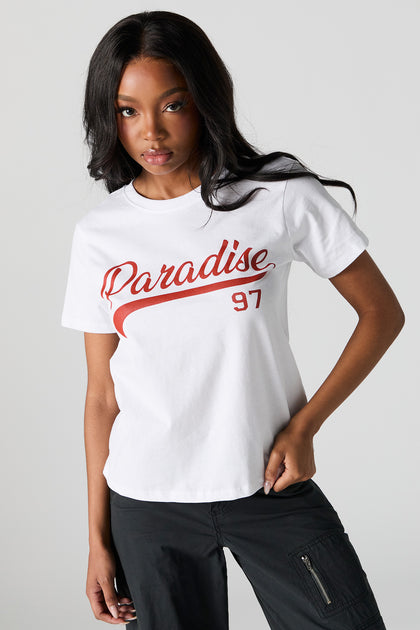 T-shirt surdimensionné à imprimé Paradis