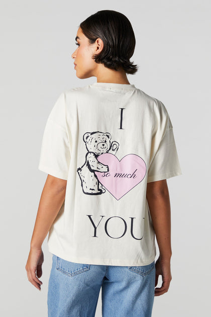 T-shirt à imprimé I Love You
