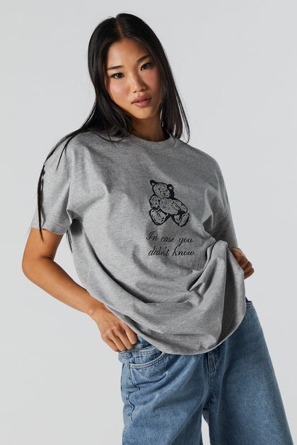 T-shirt de coupe garçonne imprimé In Case You Didn't Know
