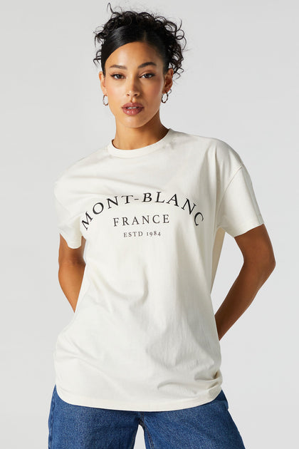 Mont-Blanc France Graphic Boyfriend T-Shirt