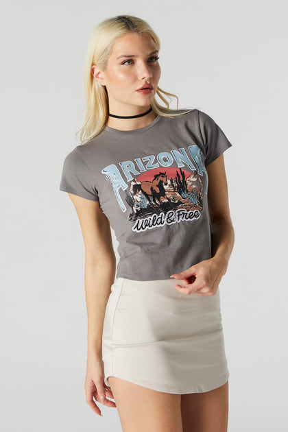 T-shirt ultracourt à imprimé Arizona Wild & Free