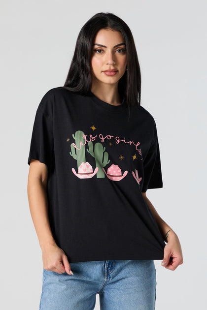 Lets Go Girls Graphic Boyfriend T-Shirt