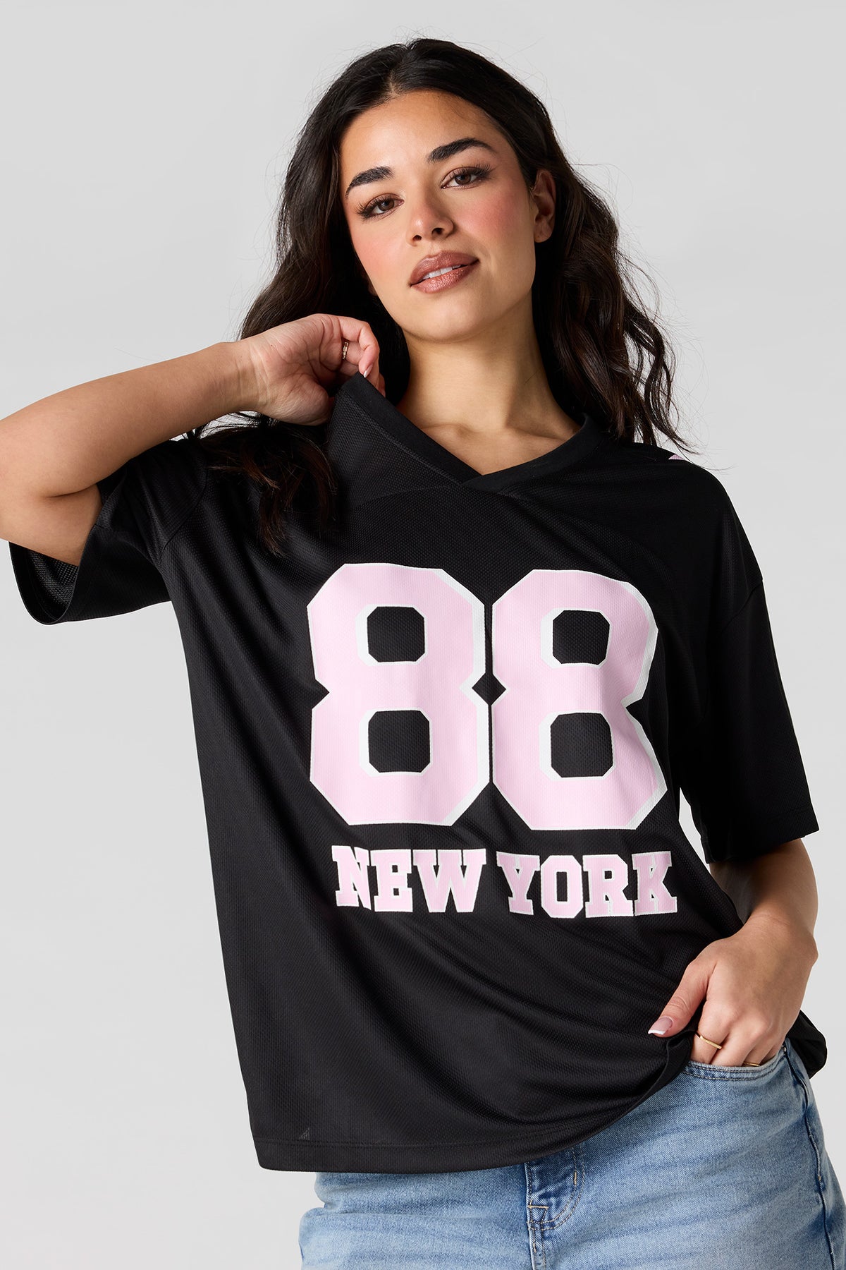 Graphic Oversized Jersey - Black