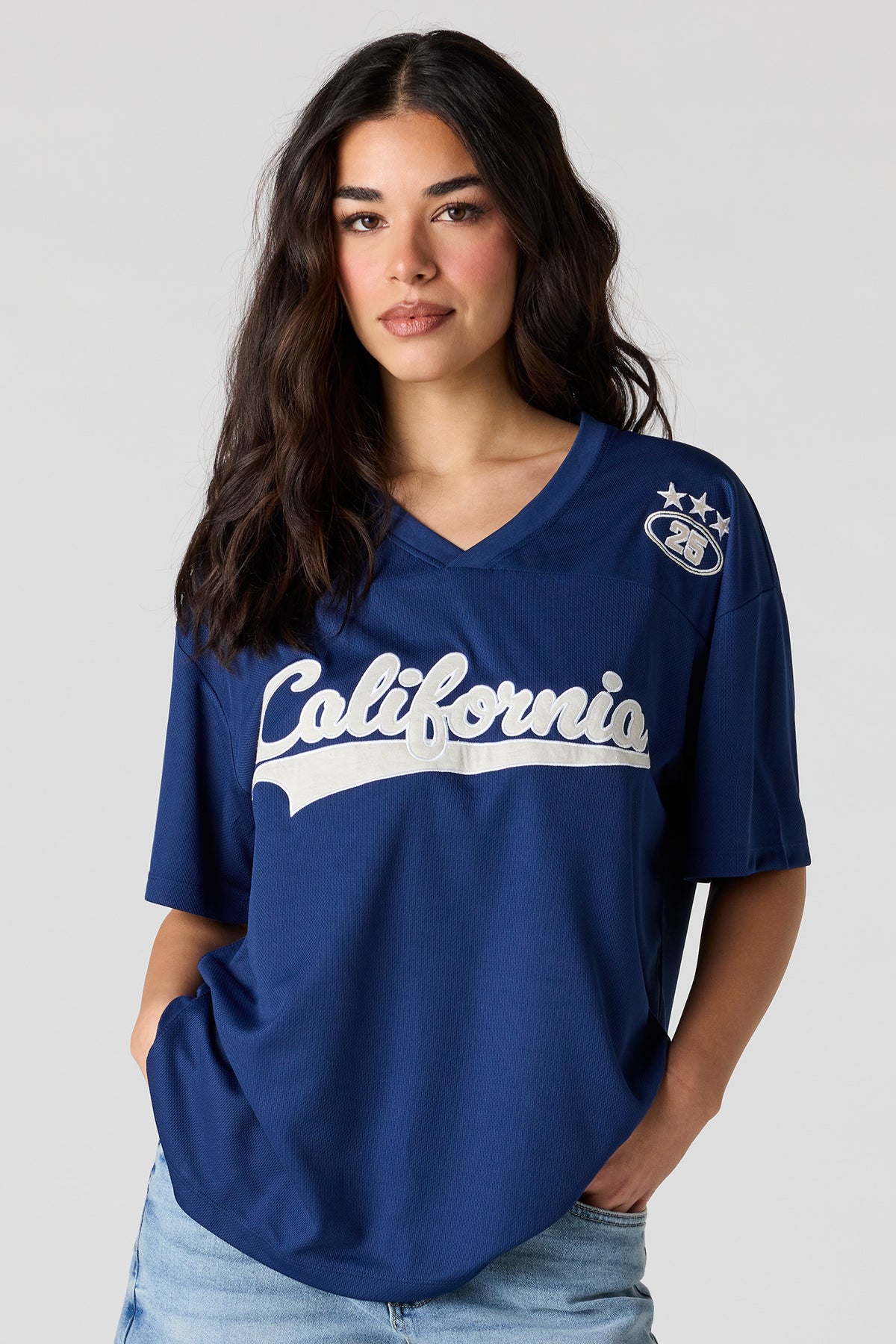 Graphic Oversized Jersey - Blue