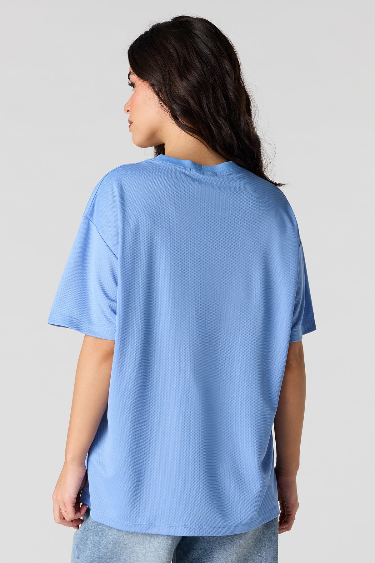 Alt View 2. Graphic Oversized Jersey - Light Blue