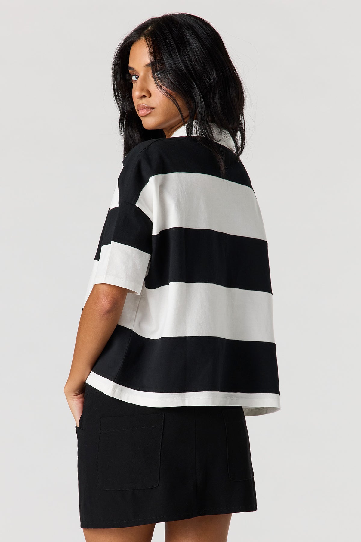 Alt View 2. Collared Rugby T-Shirt - Black