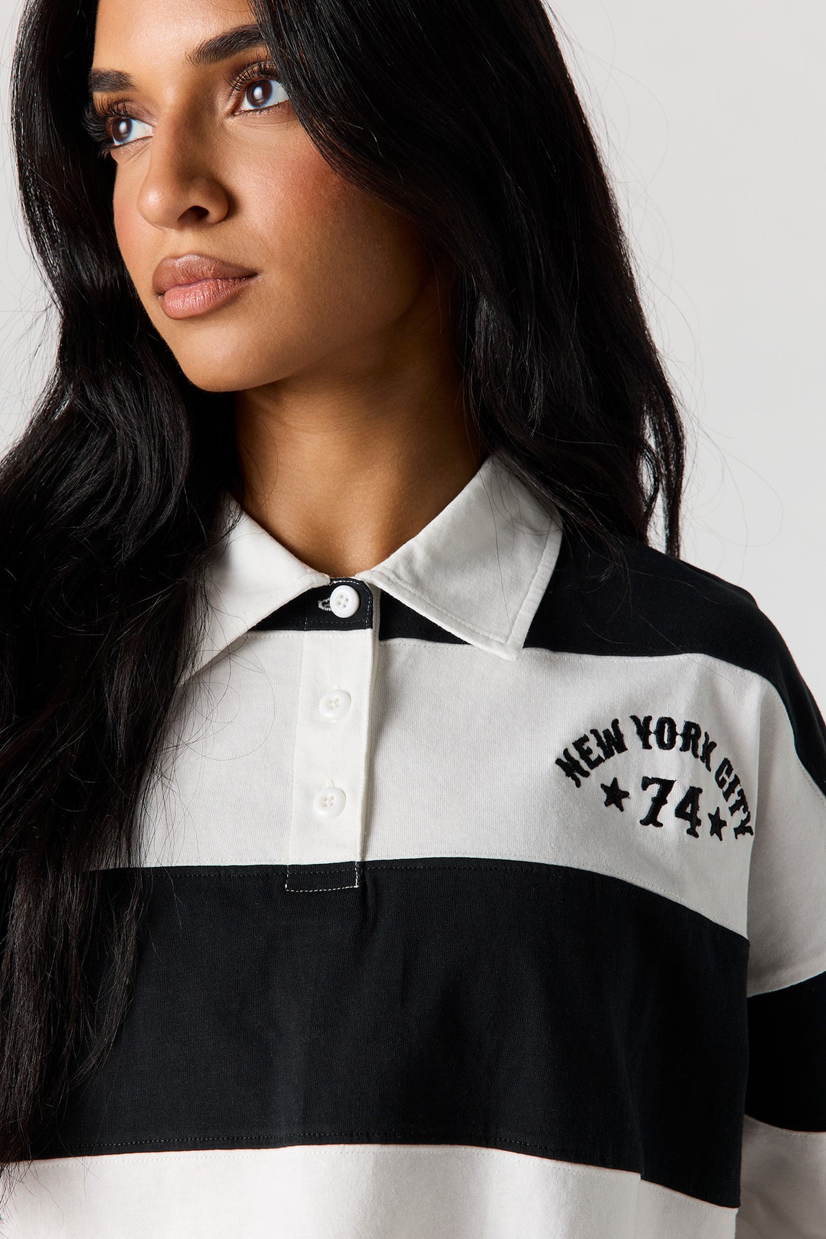 Alt View 4. Collared Rugby T-Shirt - Black